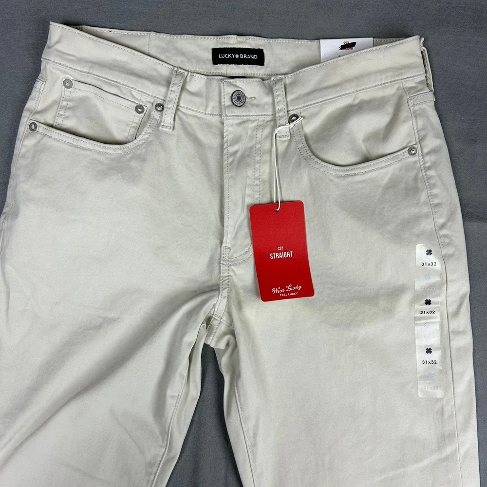 Lucky Brand 223 Straight Advanced Stretch Jeans Mens 31x32 Beige